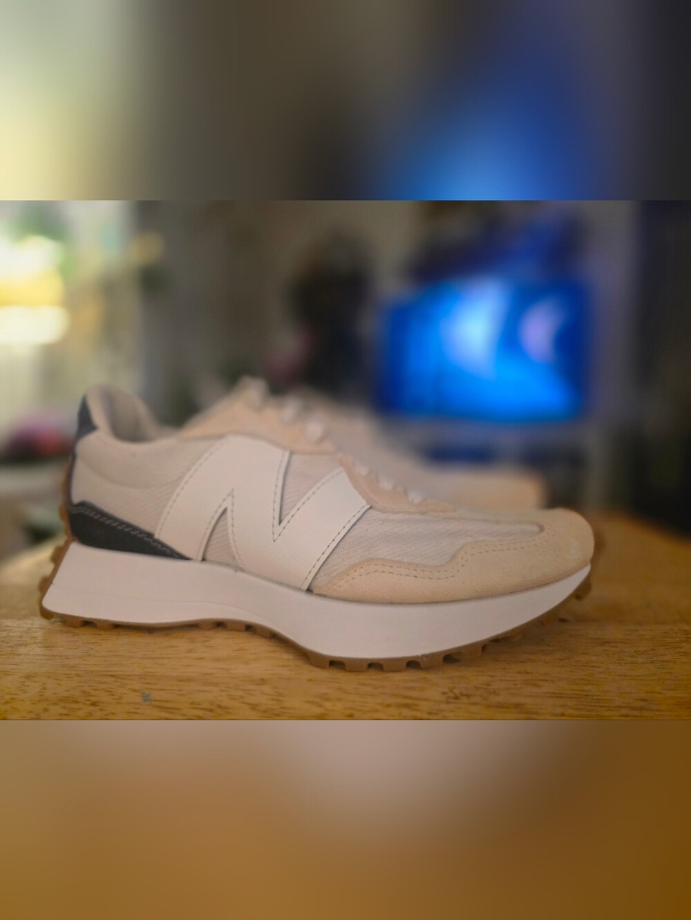 New Balance Women's Beige & White Athletic Sneakers